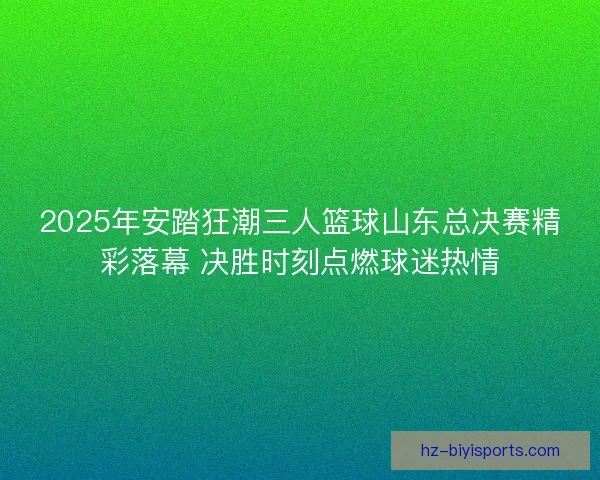 2025年安踏狂潮三人篮球山东总决赛精彩落幕 决胜时刻点燃球迷热情